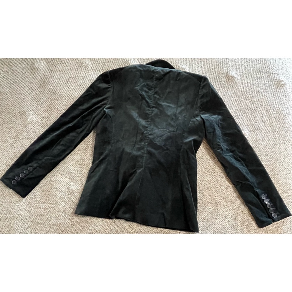 Anthropologie Paige Chelsea Velvet Blazer Sz L Dark Spruce Green NWT - Picture 13 of 16